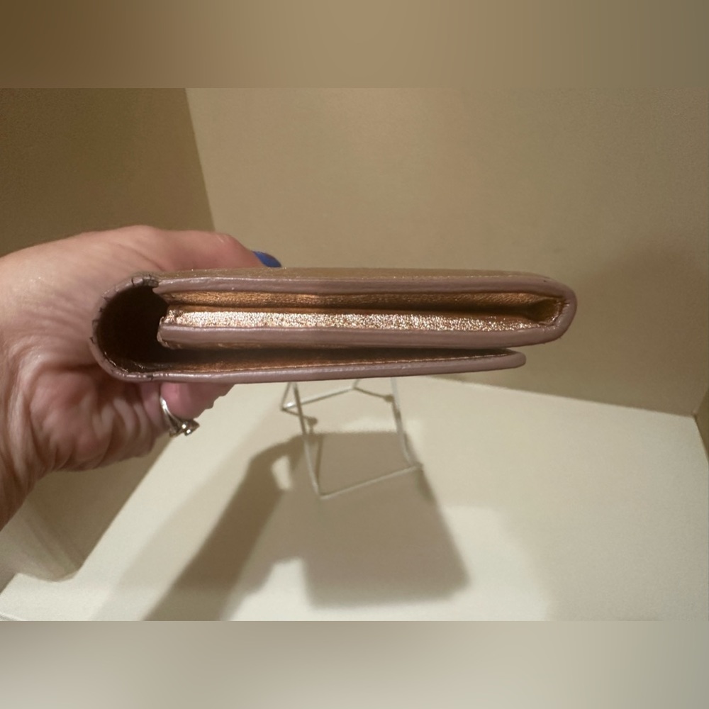 Saint Laurent Rose Gold Metallic Continental Wallet - Picture 4 of 14